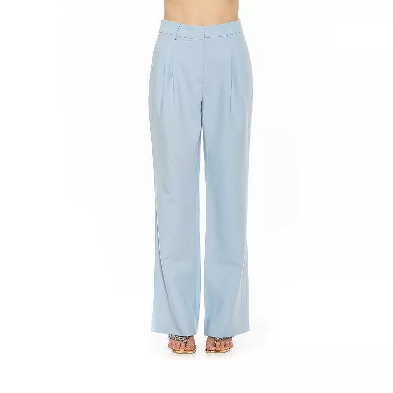 Womens ALEXIA ADMOR Ellie Wide Leg Pleated Pants Blue Product Image