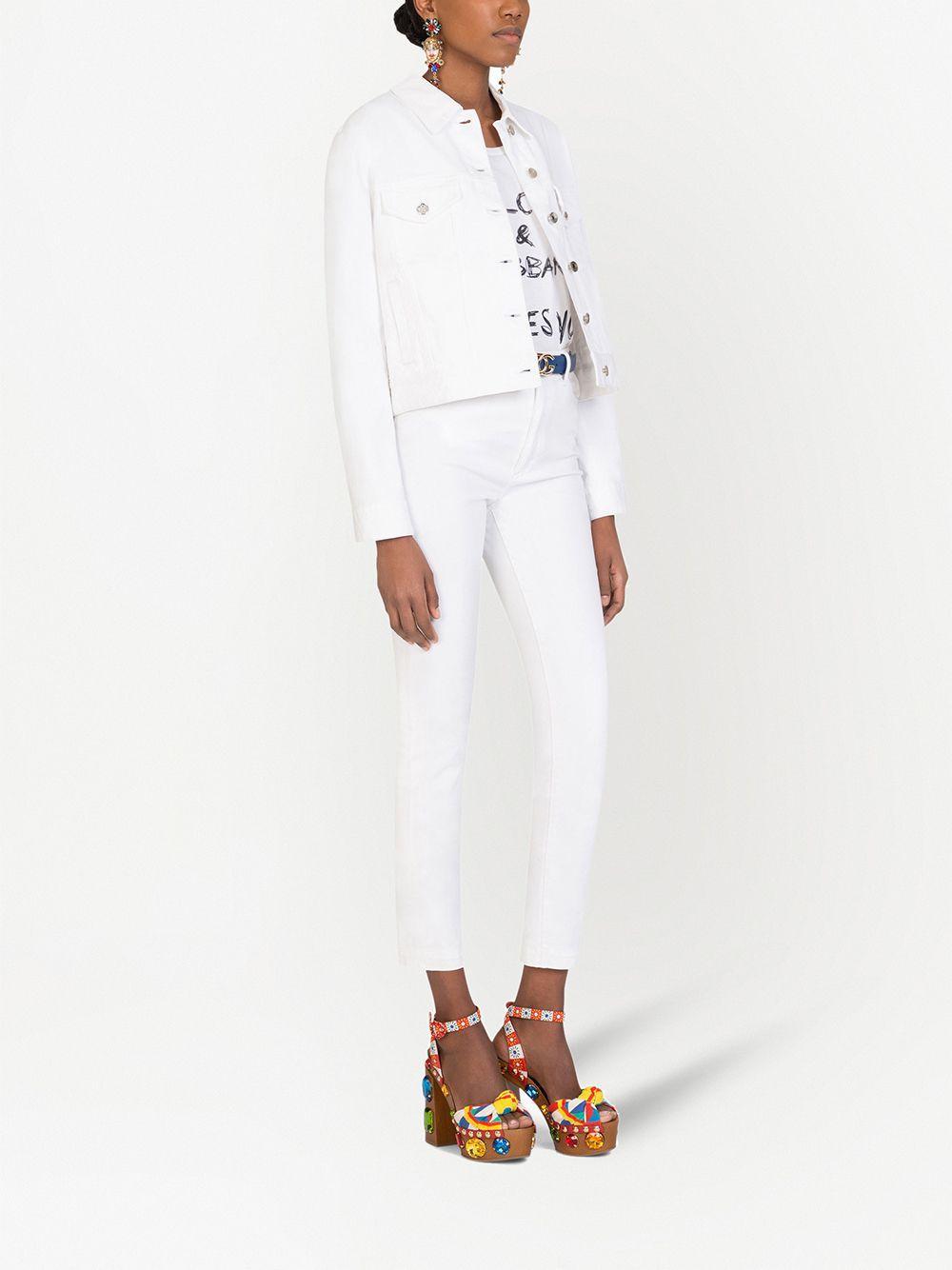 DOLCE & GABBANA Audrey High Waist Ankle Skinny Jeans In White Product Image