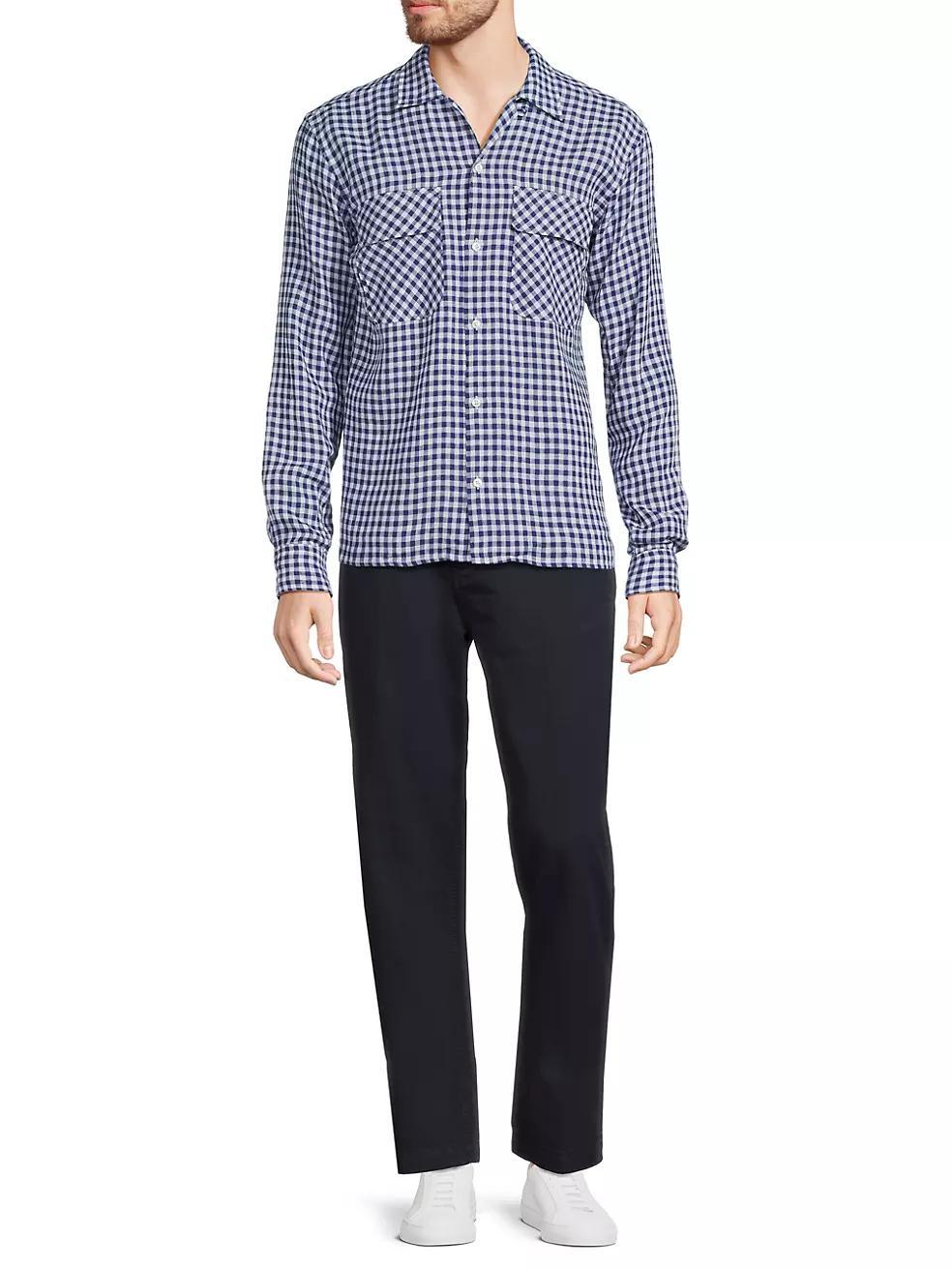 Camp Collar Gingham Check Shirt Product Image