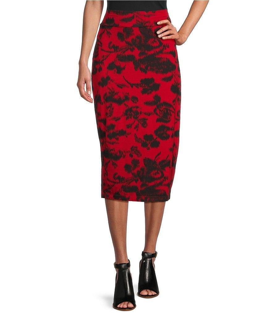 Bryn Walker Sloan Floral Print Jersey Pull On Pencil Skirt Product Image