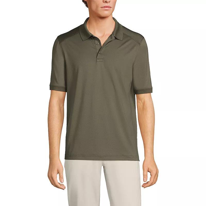 Mens Lands End Short Sleeve Rapid-Dry Active Polo Shirt Green Moss Product Image