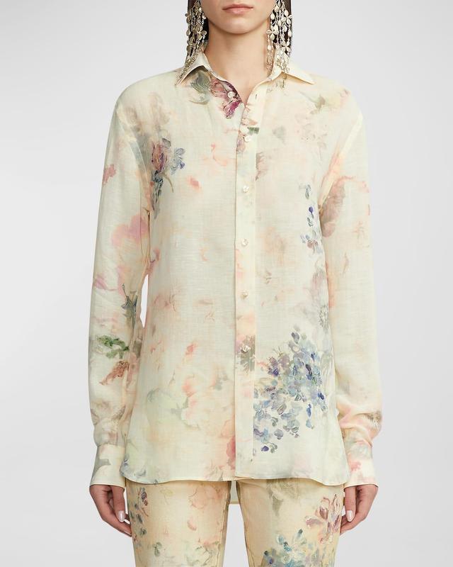 Womens Adrien Floral Button-Up Shirt Product Image