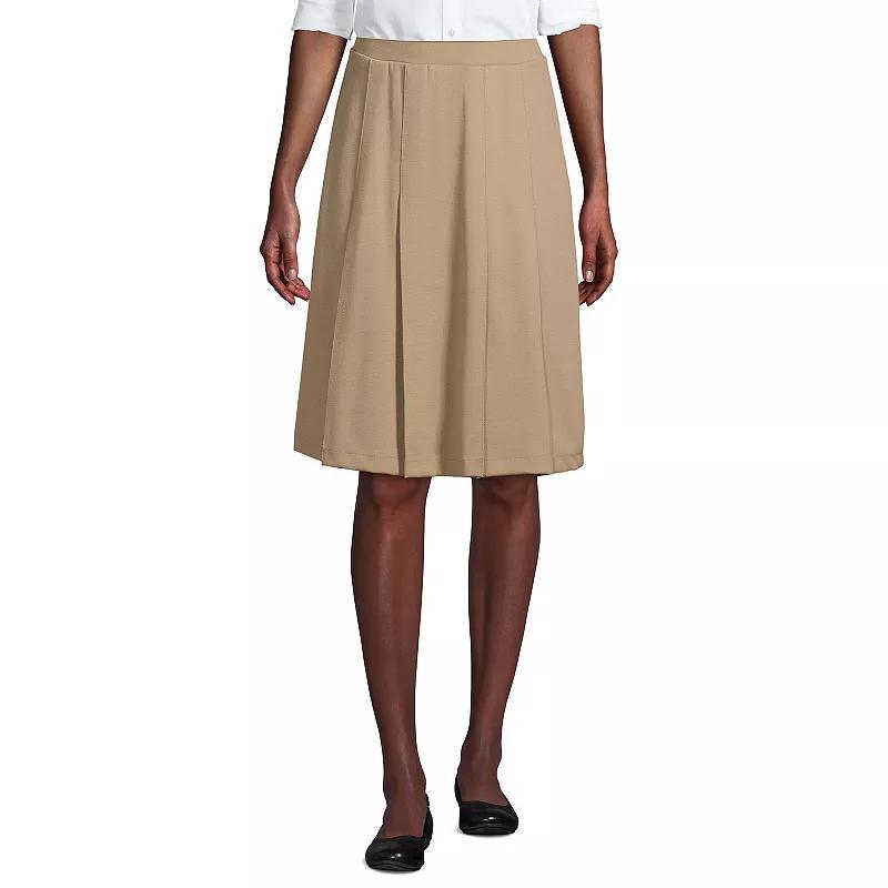 Womens Lands End Ponte Knee Length Pleated Skirt Product Image