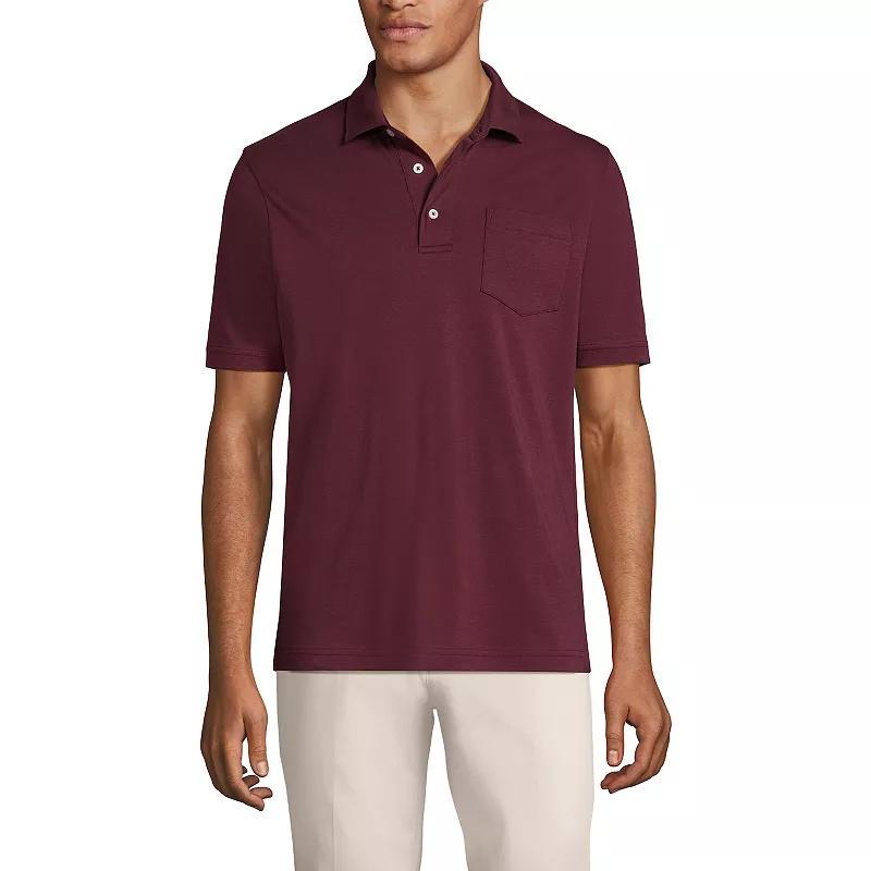 Big & Tall Lands End Super Soft Supima Pocket Polo, Mens Product Image