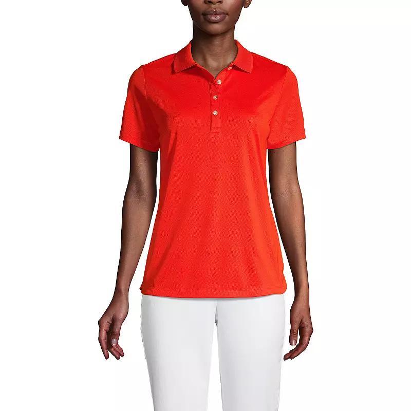 Womens Lands End Short Sleeve Solid Active Polo Shirt Product Image