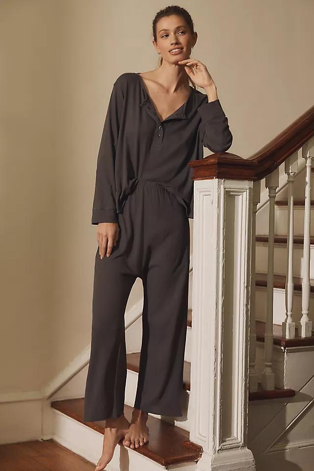 THE GREAT. The Lounge Crop Cotton Pajama Pants  Product Image