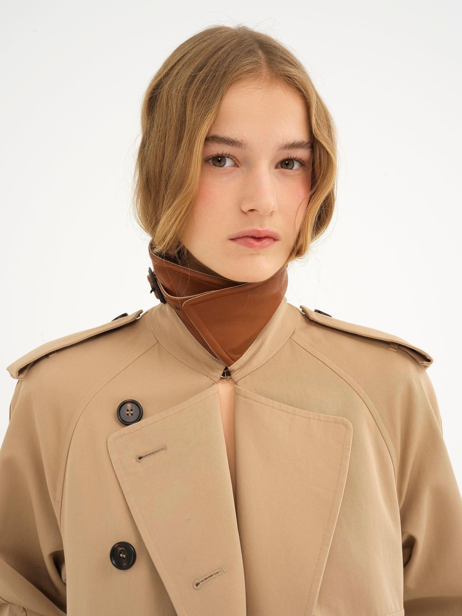 Classic trench coat in cotton gabardine with cape Product Image