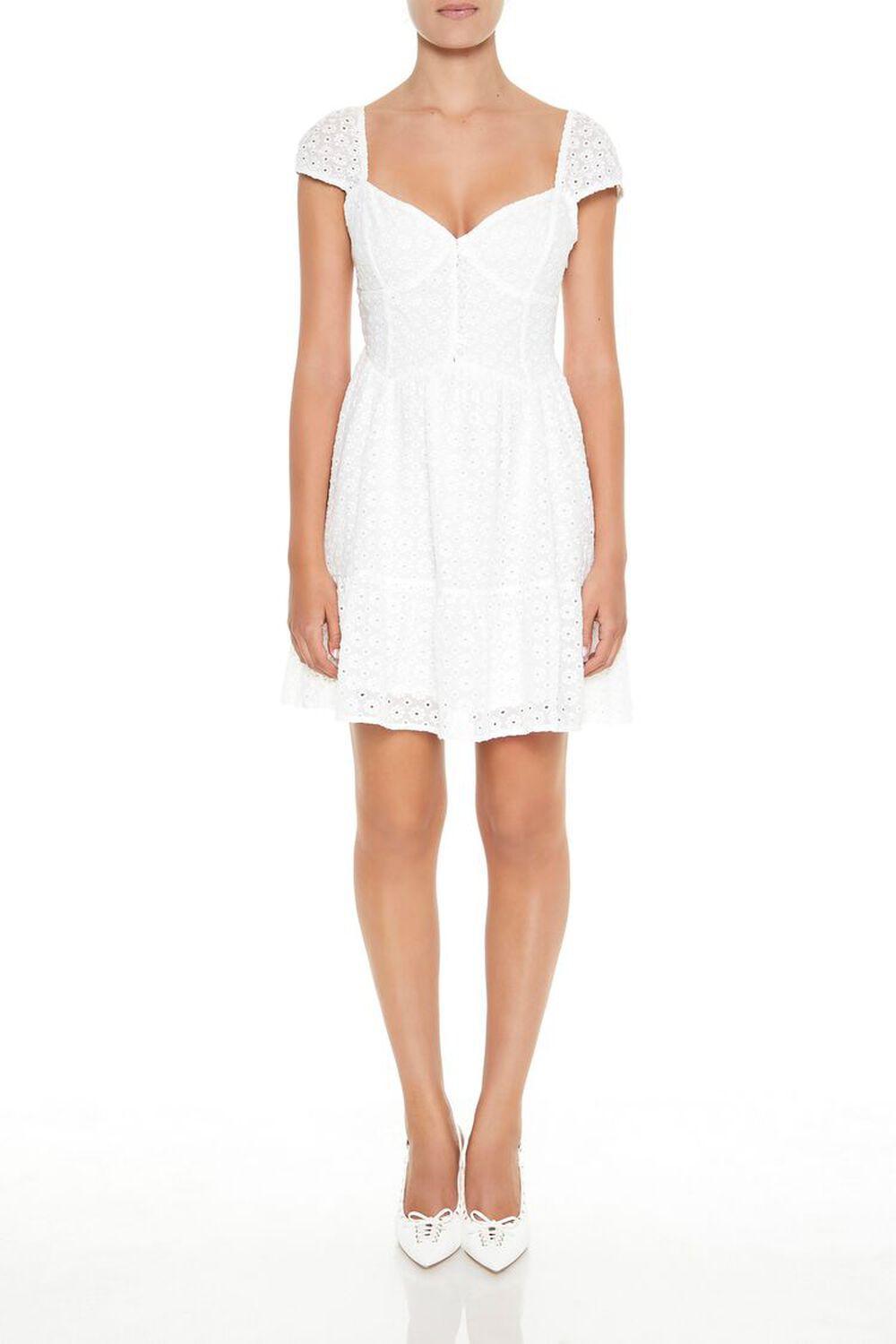 Eyelet Bustier Flounce Mini Dress | Forever 21 Product Image