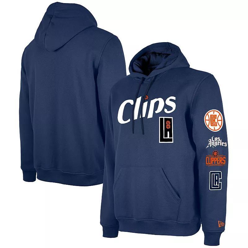 Mens New Era LA Clippers 2023/24 City Edition Big & Tall Pullover Hoodie Blue Product Image