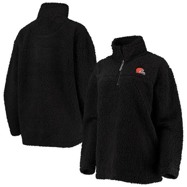 Womens G-III 4Her by Carl Banks Cleveland Browns Sherpa Quarter-Zip Jacket Product Image