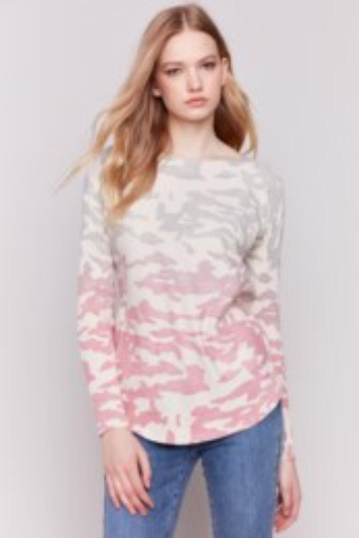 Printed Plush Knit Sweater Product Image