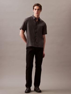 Solid Nylon Button-Down Shirt Product Image