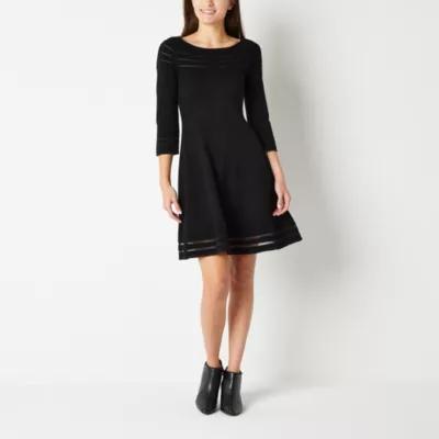 Jessica Howard Womens 3/4 Sleeve Sweater Dress Product Image