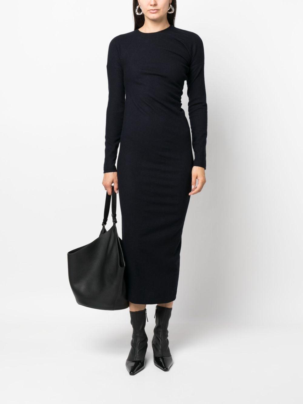 Long-sleeve Maxi Dress In Black Product Image