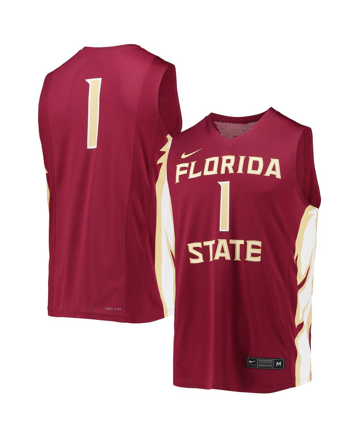 Mens Nike #1 Garnet Florida State Seminoles Team Replica Basketball Jersey - Garnet Product Image