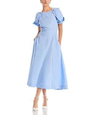 Womens Collapsed Bloom Belted Midi-Dress Product Image