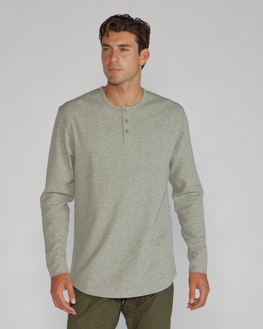 Thermal Henley Drop-Cut Long Sleeve Product Image