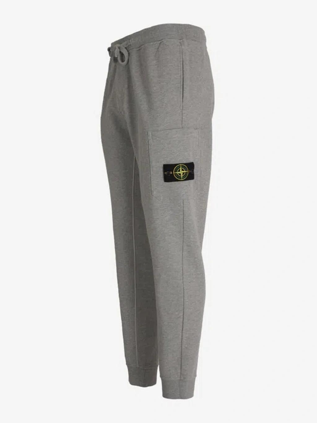 Cotton Cargo Joggers In Light Grey Product Image