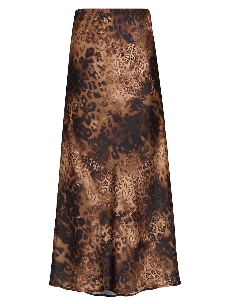 Womens Krisia Leopard Slip Midi-Skirt Product Image