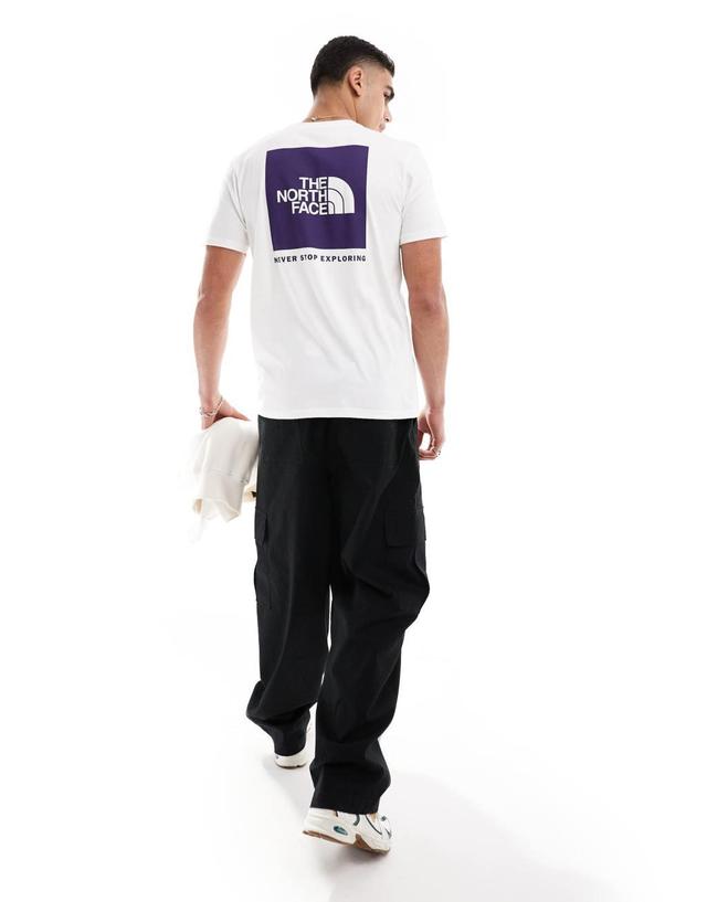 The North Face Box NSE T-shirt with back graphic in white and purple Product Image