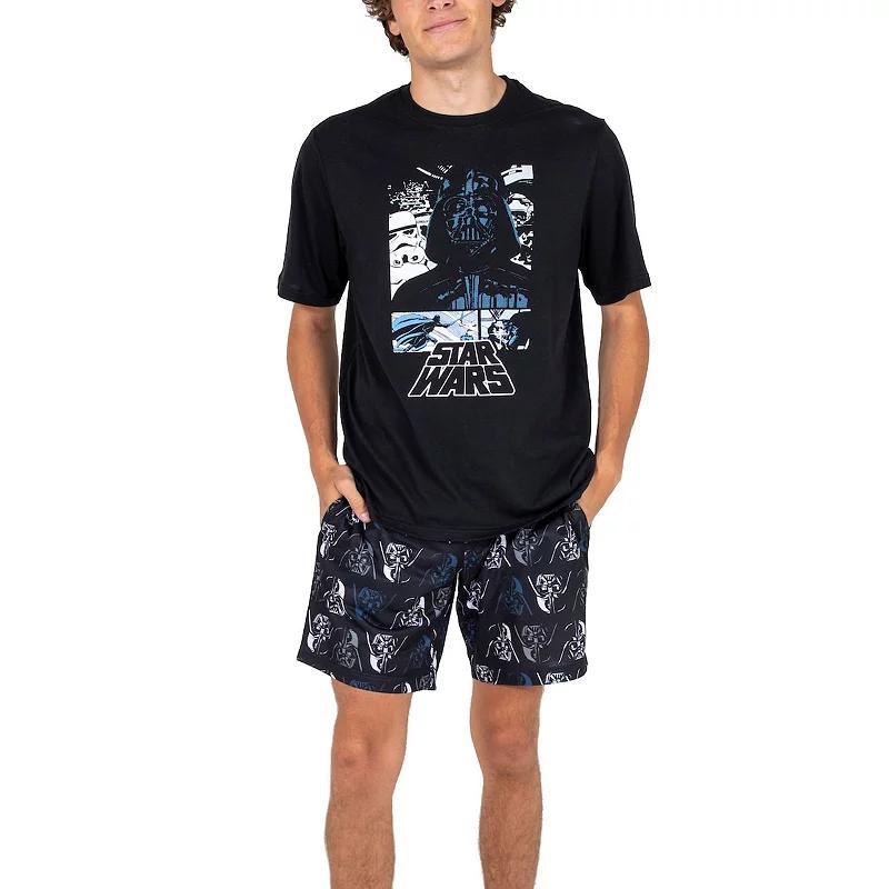 Mens Star Wars Darth Vader Pajama Top & Pajama Bottom Set Product Image