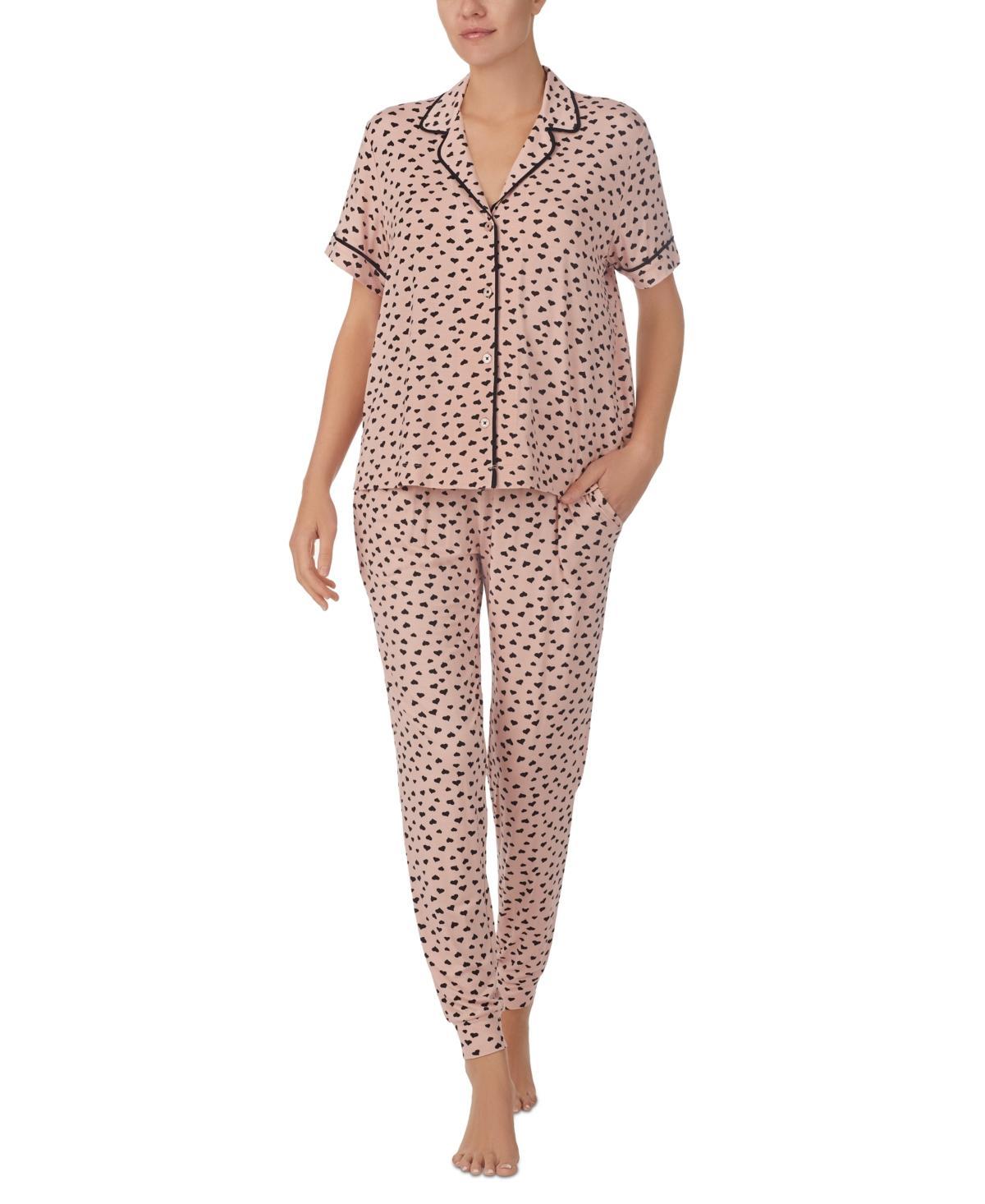 Sanctuary Womens 2-Pc. Notched-Collar Jogger Pajamas Set Product Image