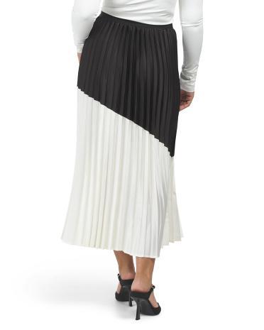 Pleated Color Block Maxi Skirt for Women product image