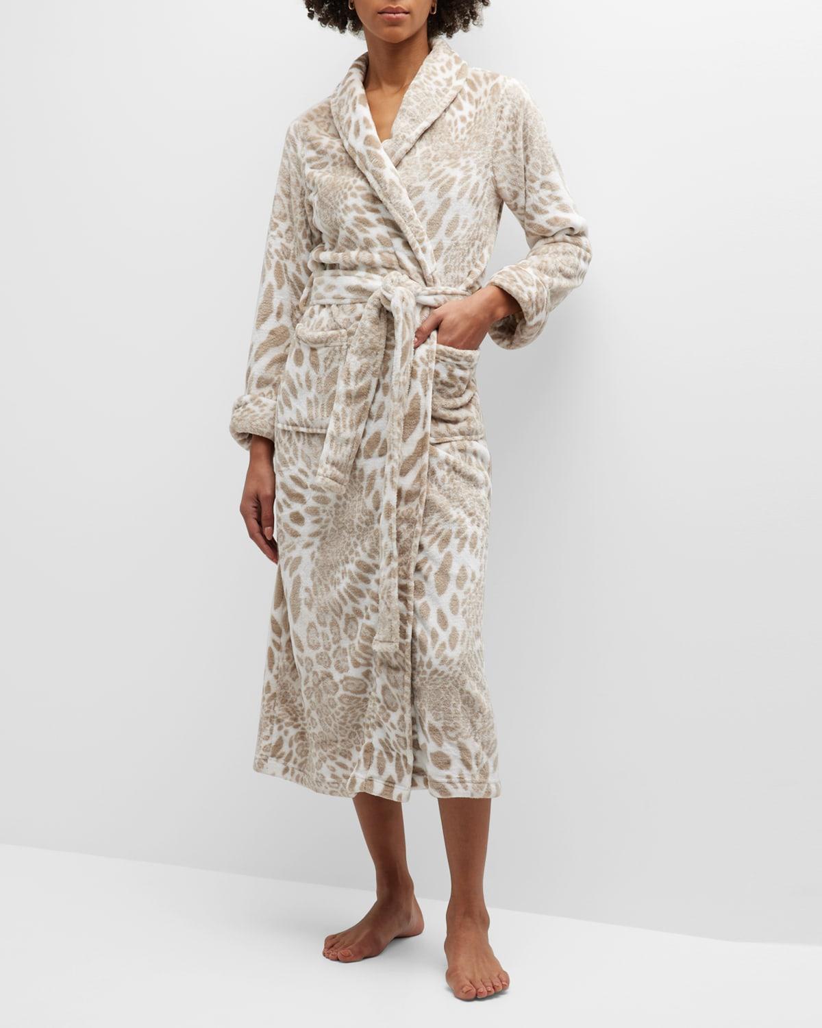 Leopard-Print Faux Fur Long Robe Product Image