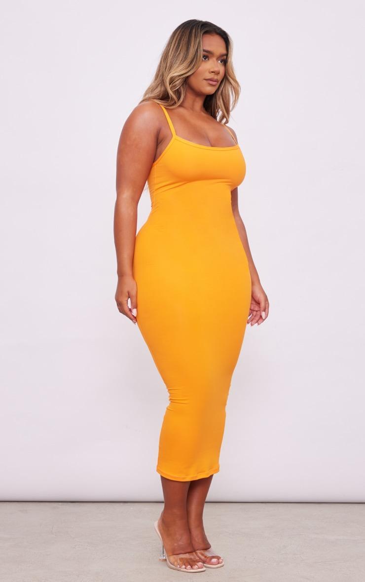 Shape Bright Orange Soft Sculpted Midi Dress Product Image