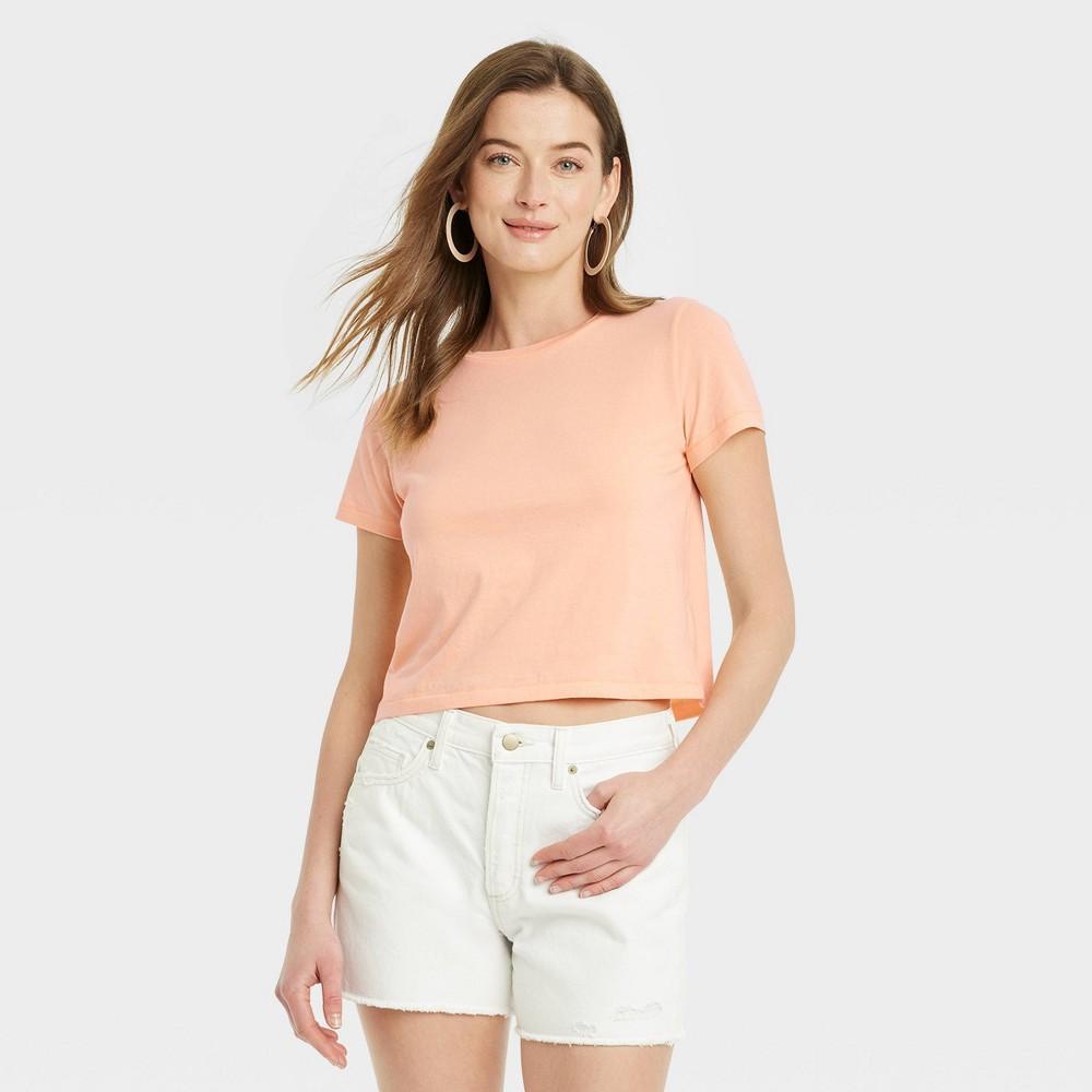 Womens Shrunken Short Sleeve T-Shirt - Universal Thread Orange Product Image