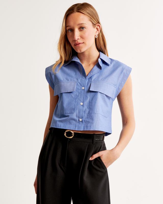 Cropped Sleeveless Utility Shirt Product Image