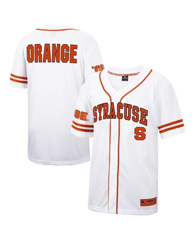 Mens Colosseum White and Orange Syracuse Orange Free Spirited Baseball Jersey - White, Orange Product Image