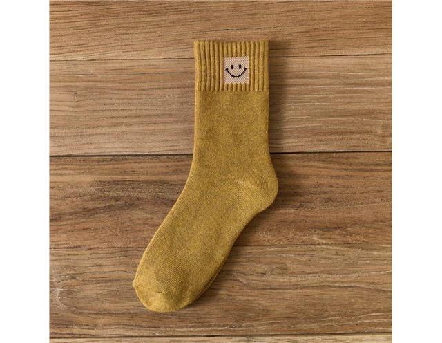 Smiley Face Applique Crew Socks / Set Product Image