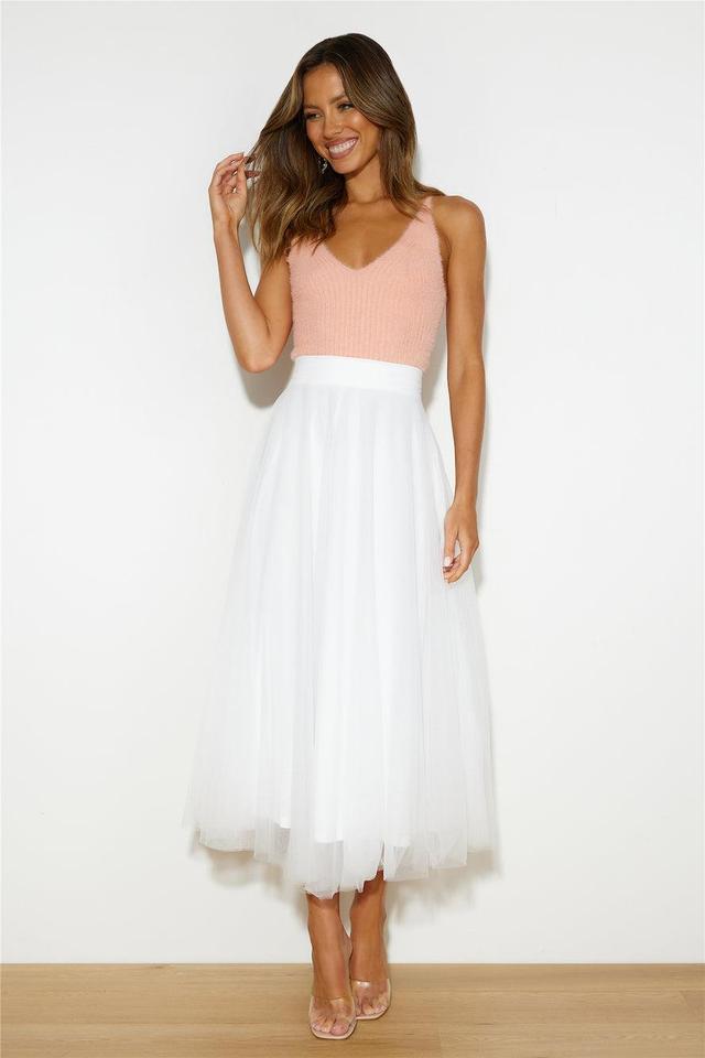 Keeping It Smart Midi Skirt White Product Image