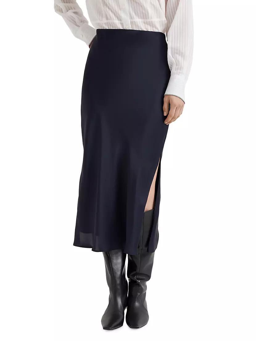 Soft Techno Satin Fluid Pencil Skirt Product Image