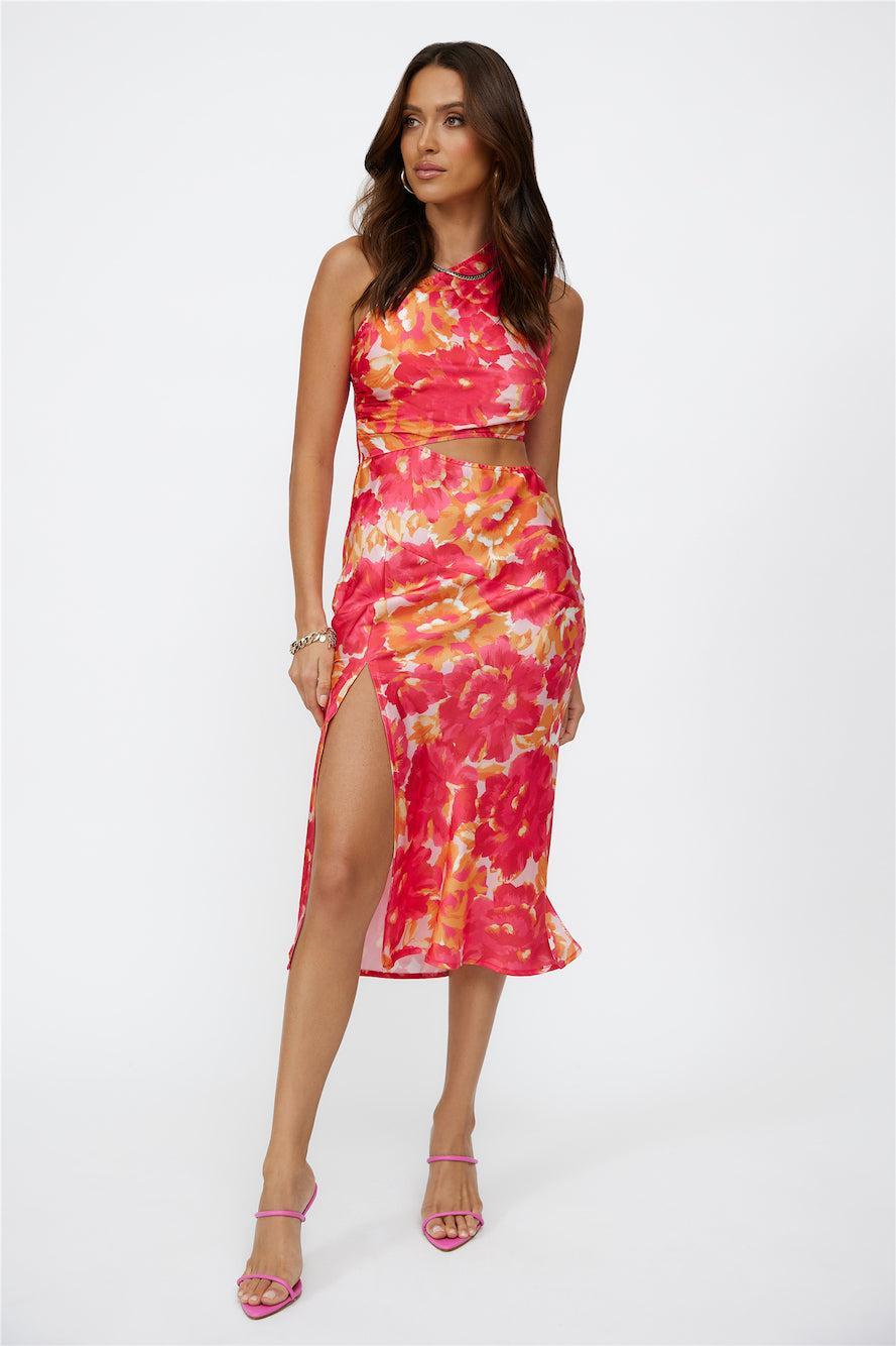 Blissful Heart Midi Dress Floral Product Image