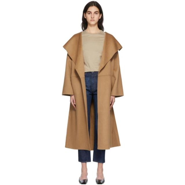 TOTÊME Tan Cashmere Wool Signature Coat In Camel Product Image