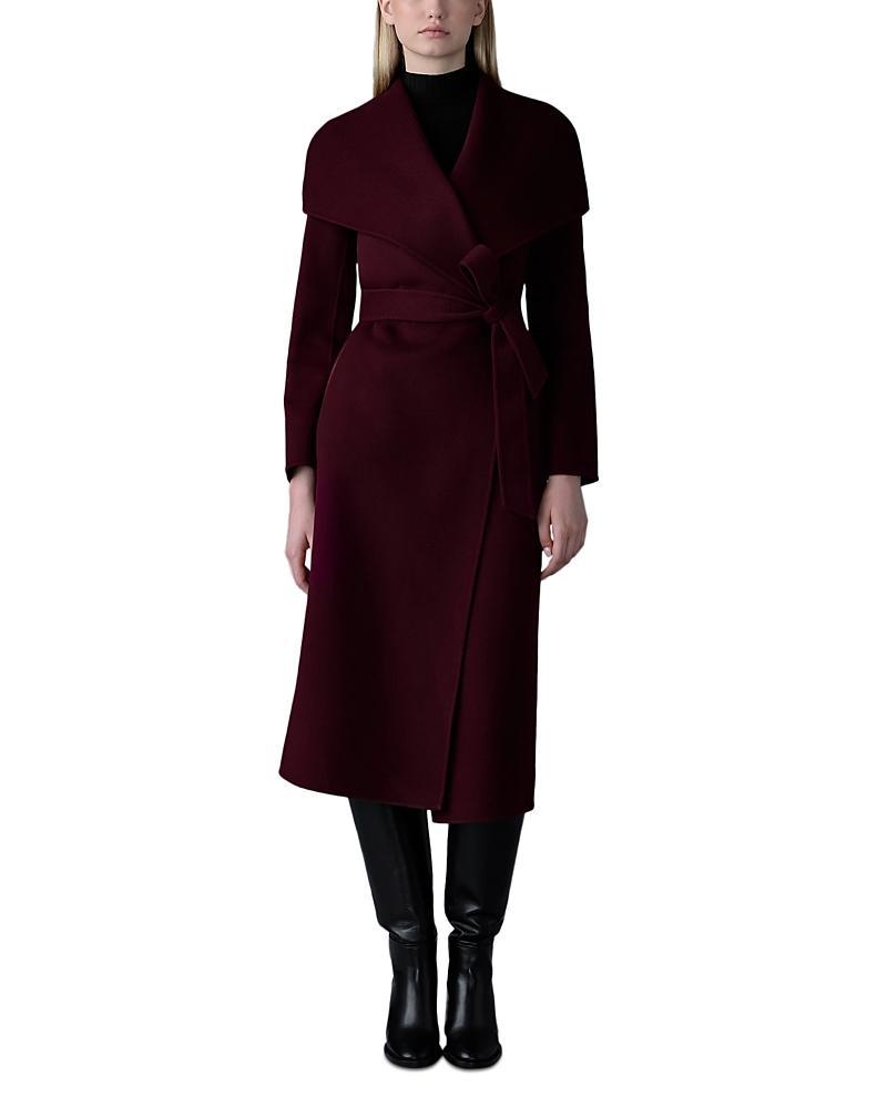 Womens Belted Light Wool Coat Product Image