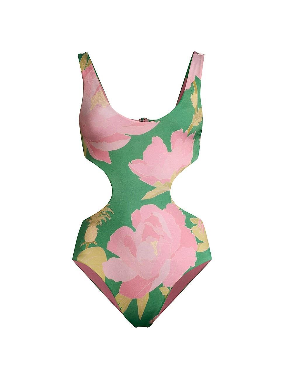 Womens Winter Garden Cut-Out One-Piece Swimsuit Product Image