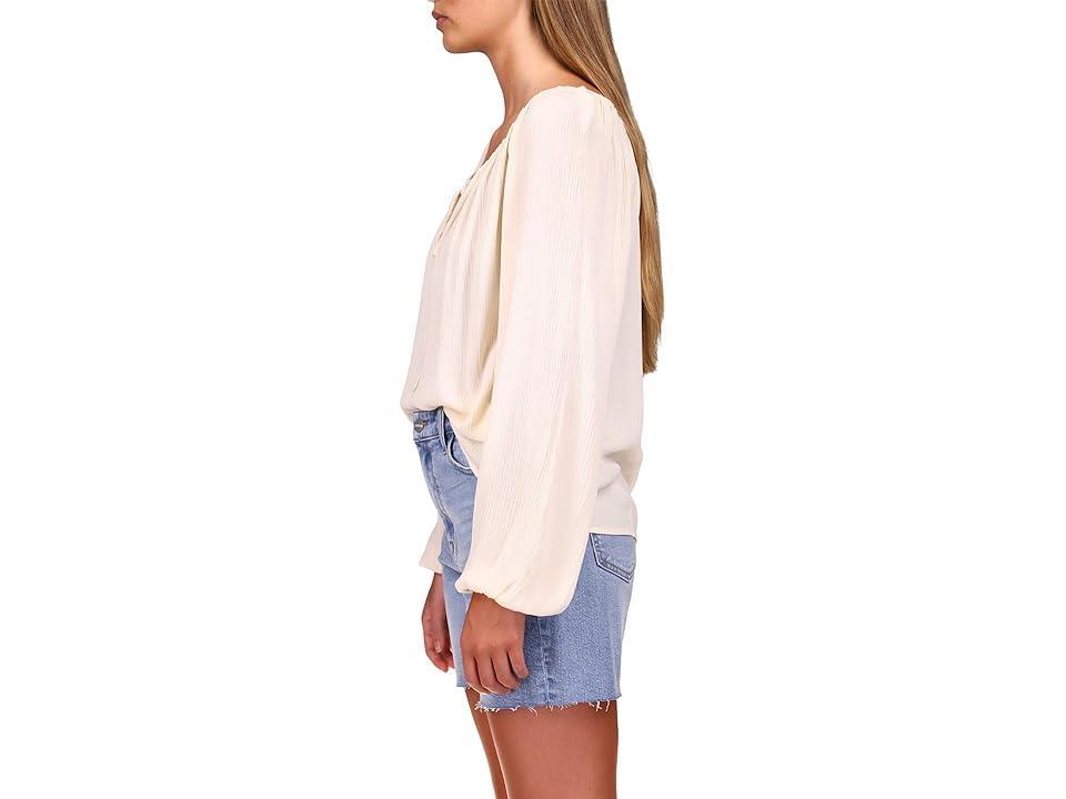 Sanctuary Tie Ballet Neck Blouse (Buttercream) Women's Clothing Product Image