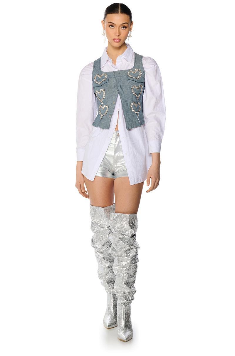 HEART ON DENIM VEST Product Image