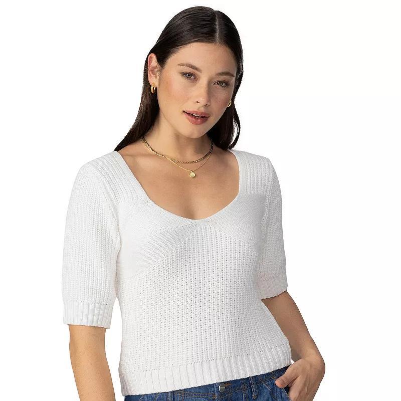 Womens Modern Supply by Sanctuary Short Sleeve Bustier Sweater Product Image