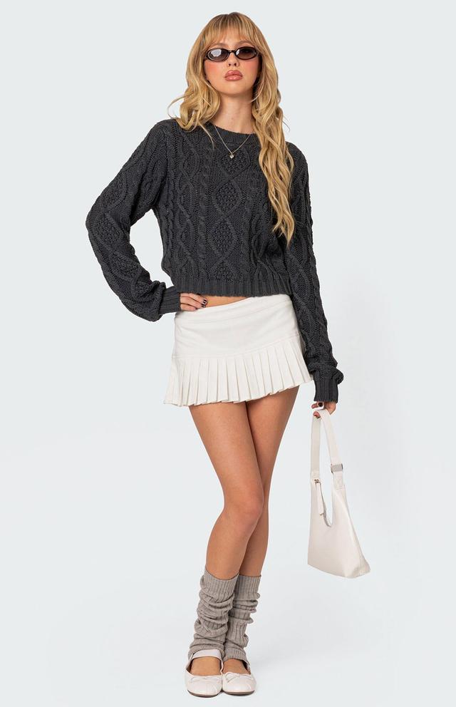 Edikted Women's Poppy Cable Knit Sweater Product Image