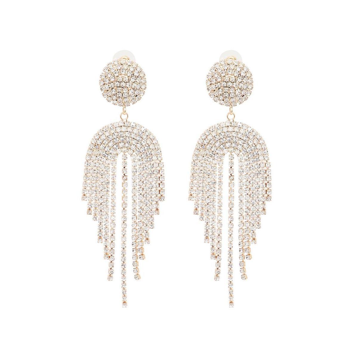 Sohi Womens Silver Bling Cluster Drop Earrings Product Image