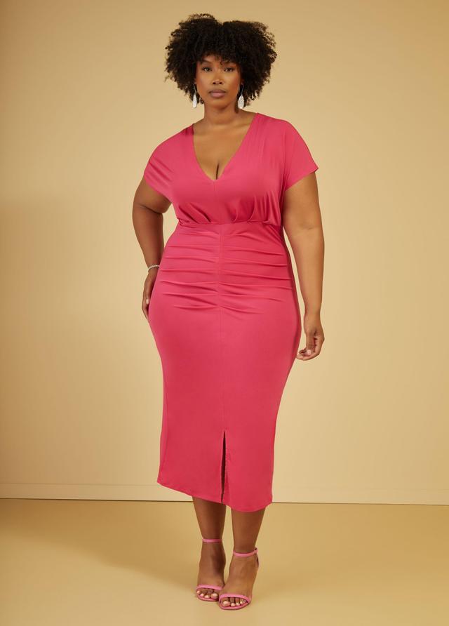 Plus Size Ruched Maxi Bodycon Dress Ashley Stewart Product Image