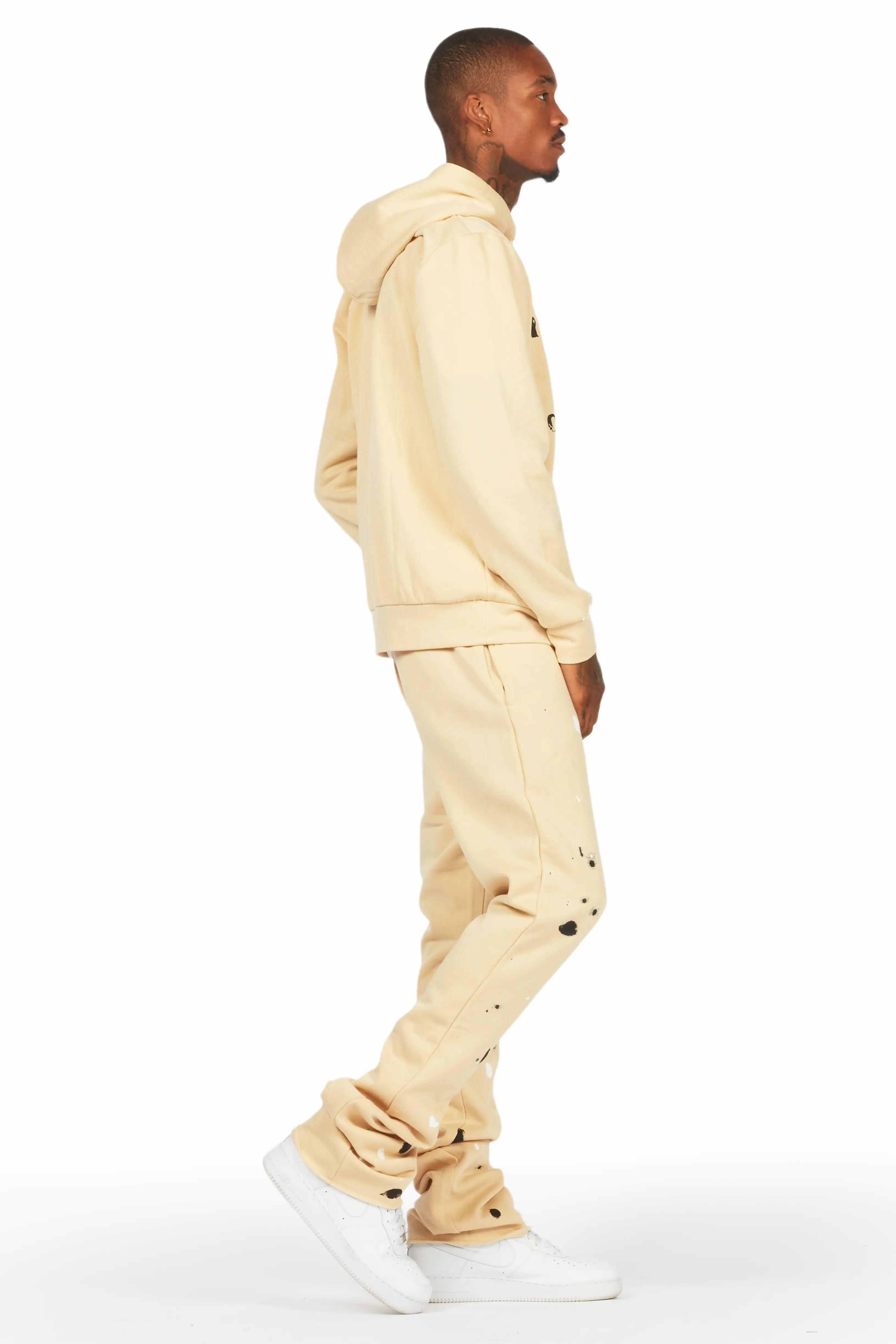 Scottie Beige Hoodie Relaxed Stacked Track Set Male Product Image