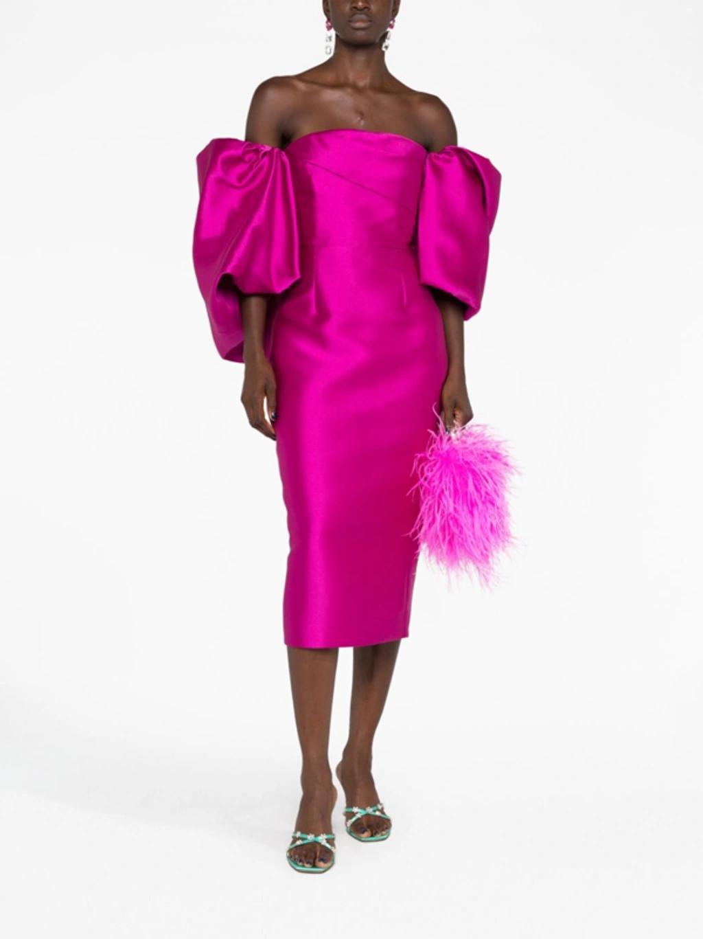 Marcia Midi Dress In Fuchsia Product Image