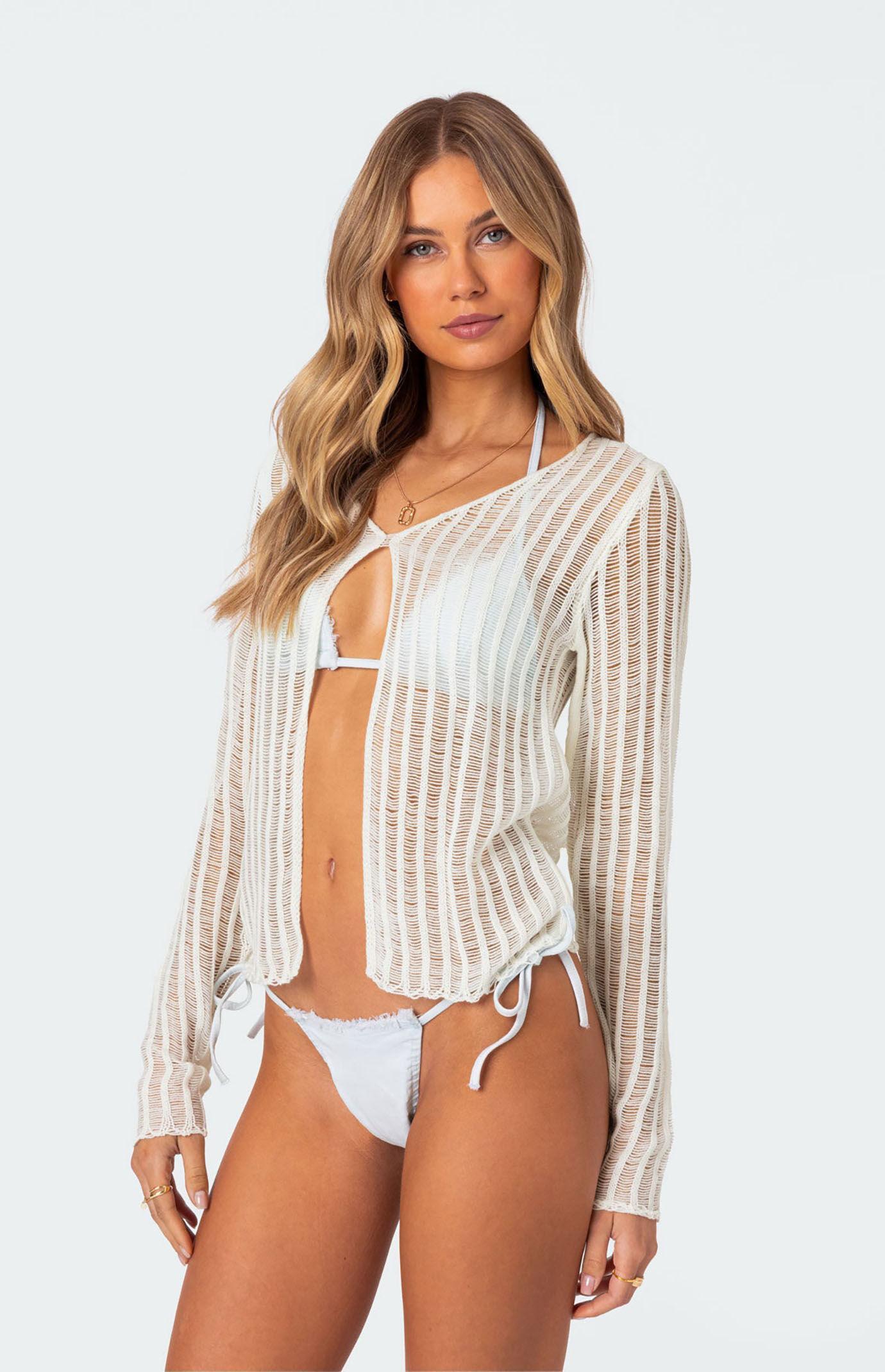 Edikted Women's Cayla Sheer Knit Cardigan Product Image