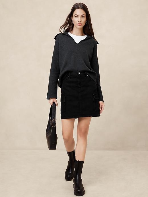 Denim Cargo Mini Skirt Product Image