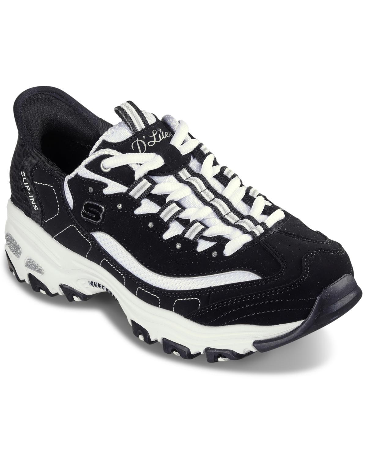 SKECHERS Hands Free Slip-Ins D'Lites New Classic White) Women's Shoes Product Image